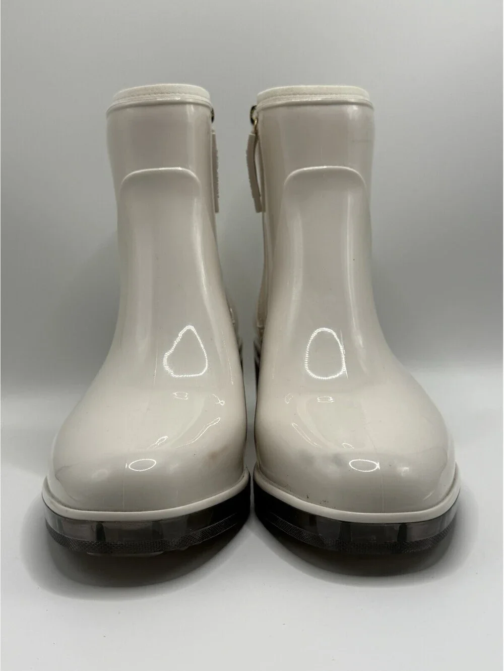Kate Spade Puddle Women's Rain Boot Platform Heel Parchment Crystal Size 9